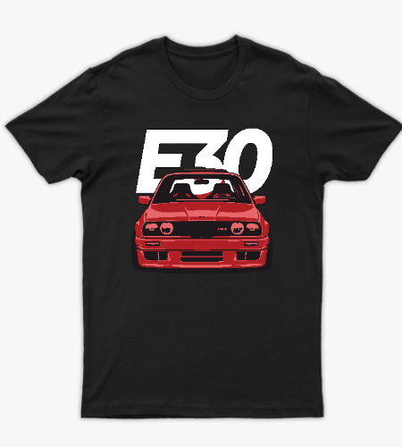 تيشيرت عشاق السيارات - BMW E30 Legend T-Shirt - أمامي