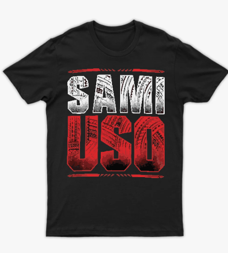 تيشيرت مشجعي المصارعة الحرة - Sami Uso The Bloodline T-Shirt - أمامي