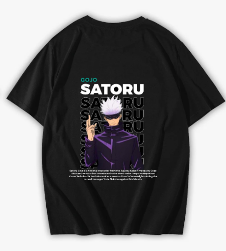 تيشرت انمي "غوجو: القوة اللانهائية" (Gojo: Hollow Purple Edition) 🟣⚛️ - خلفي