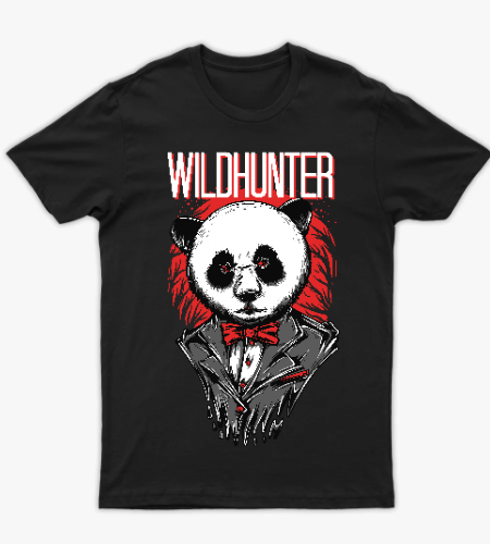 تيشرت "الباندا الغاضب - WILDHUNTER" | ملابس شارع كاجوال جرافيك ستريت وير - أمامي