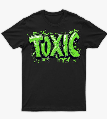 👕 تيشيرت TOXIC – متوفر بتلبيس عادي وأوفر سايز - أمامي