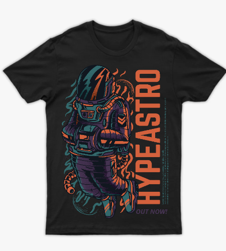 تيشرت "رائد الفضاء هايب أسترو - HYPEASTRO" | ملابس شارع جرافيك ستريت وير كاجوال - أمامي
