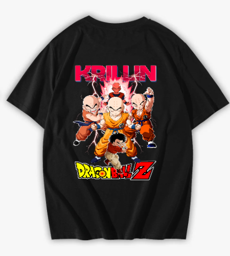 تيشرت "كوريلين محارب دراغون بول Z" مزدوج - ملابس أنمي كاجوال ستريت وير DBZ - خلفي