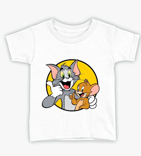 تيشيرت توم وجيري بتصميم لطيف – ستايل مرح وعصري - أمامي