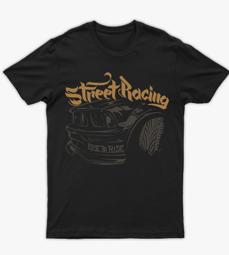 تيشرت "هيبة الموستنج" - تصميم ستريت ريسينج (Street Racing) لعشاق السيارات - أمامي