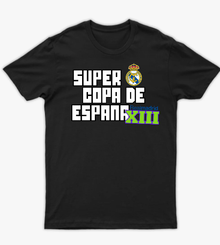 تيشرت "ريال مدريد - السوبر الإسباني XIII" | ملابس كورة كاجوال جرافيك ستريت وير - أمامي