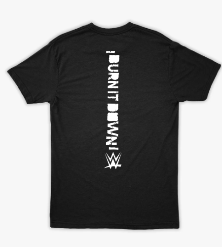 يشيرت سيث رولينز WWE – طباعة أمامية وخلفية Burn It Down - خلفي