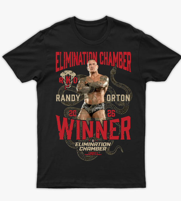 تيشرت "راندي أورتن - بطل غرفة الإقصاء 2026" | تصميم الـ RKO الأسطوري - أمامي