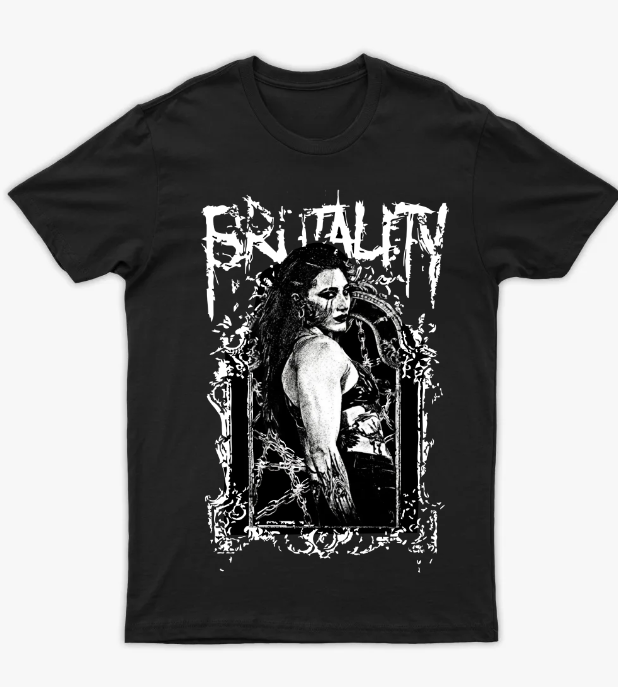 تيشرت "ريا ريبلي - بروتاليتي" | تصميم جرافيك دارك لعشاق مامي وWWE - أمامي