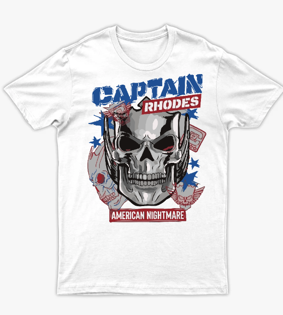 تيشرت كودي رودز  كابتن أميركان نايتمير" | تصميم جمجمة WWE الأيقوني - أمامي