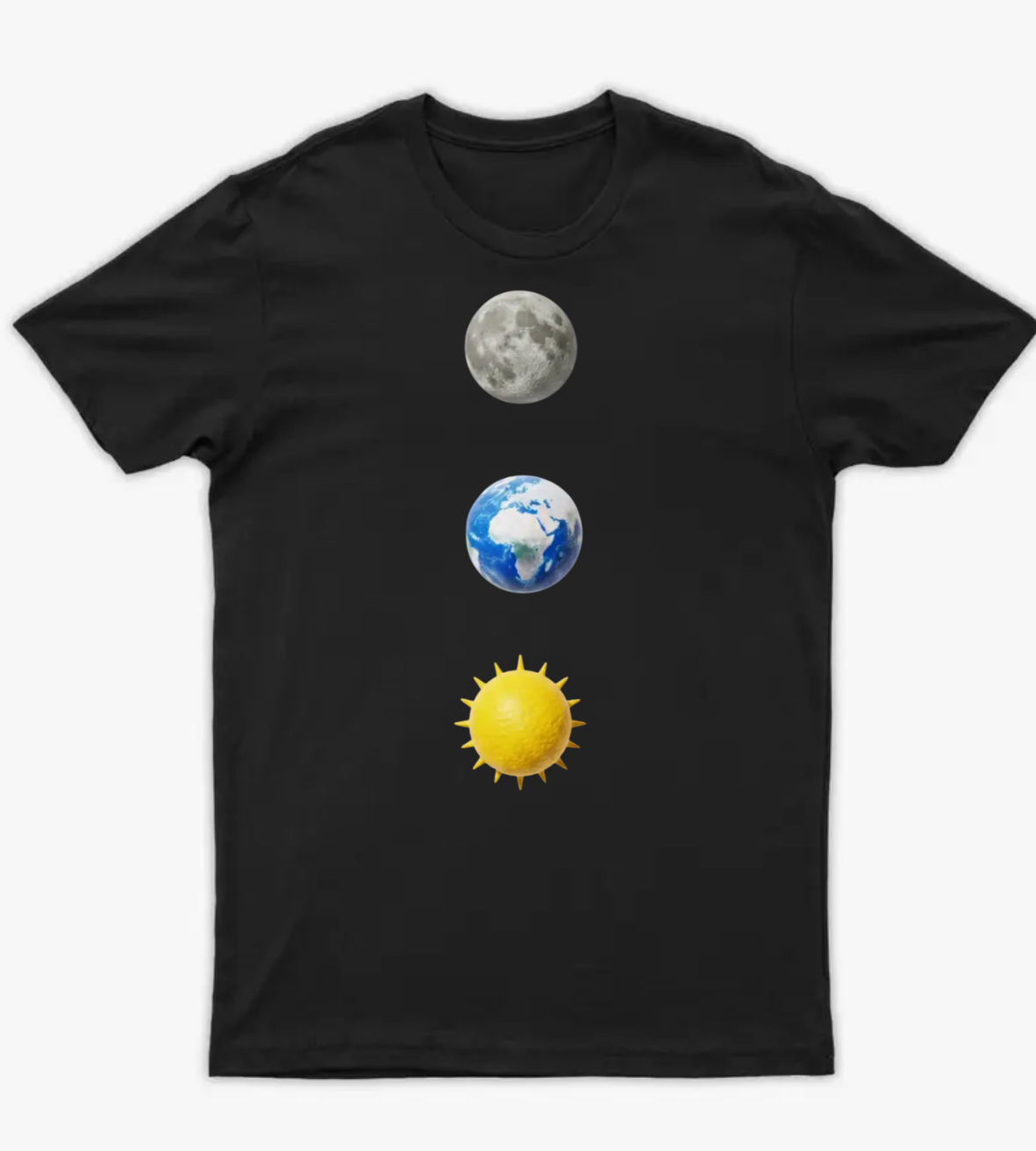القمر والكرة الأرضية والشمس - أمامي